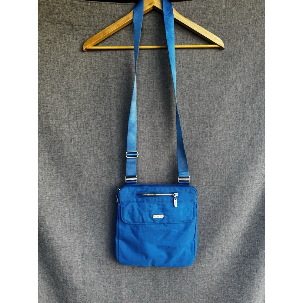 Baggallini Purse Town Bagg Blue Nylon‎ Pockets Crossbody Travel